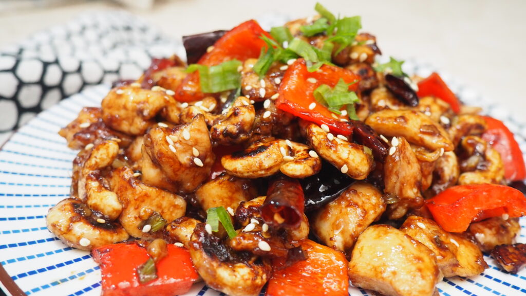 flagler fl, making kung pan chicken, dish of homemade kung pao chicken